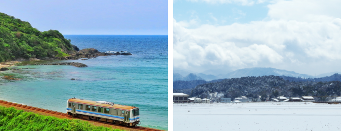 島根県　山並み　海岸