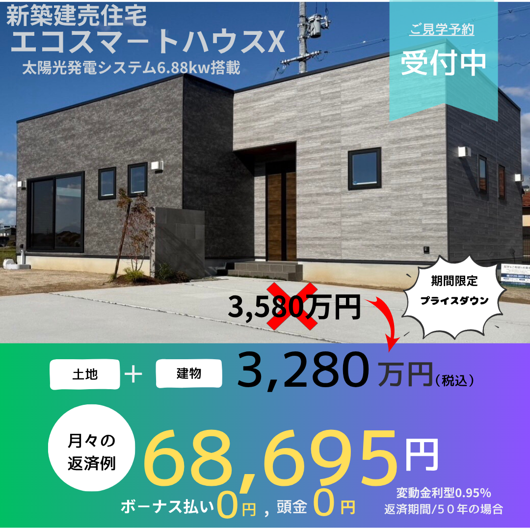白枝モデルハウス　『エコスマ－トハウスX』見学予約受付中 画像